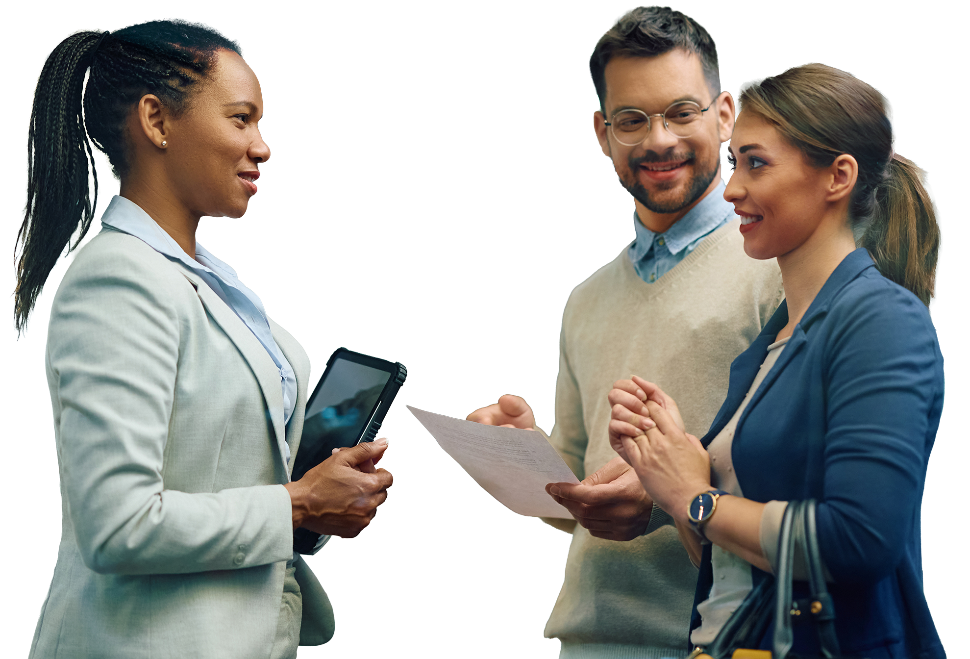 HOPE employee supporting a couple during a member services interaction.